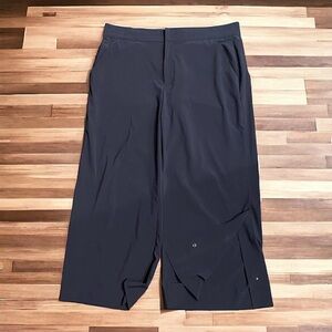 Athleta navy blue flare crop pant.